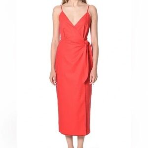 WAYF Electric Floral Wrap Dress